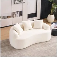 STILVORA Schlafsofa 2 Sitzer Sofa mit drei Zierkissen für kleine Wohnungen, Apartments, Zweisitzer Sofa, Chenille, kompakt, inkl. 3 Kissen, weich, ergonomisch, schmutzabweisend, langlebig, bequem