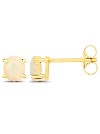 Vira Jewels Ohrstecker 925-Sterling Silber vergoldet Glänzend Opal