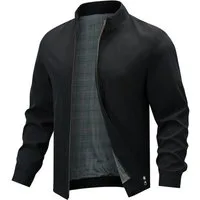 Allthemen Bomberjacke Herren Bomberjacke mit Stehkragen Business Regular Fit Übergangsjacke