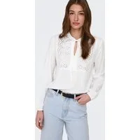 ONLY Langarmbluse ONLLENNYO LS EMBROID V-NECK TOP NOOS WVN