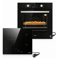 KB Elements Backofen-Set Einbaubackofen 60 cm mit 4-Zonen Induktionskochfeld 60cm, AQUA CLEAN, Herdset mit Air Fry, Flexzone und einfacher Installation