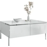 Lookway Couchtisch AURORA SILVER mit Stauraum (1x Tisch), Breite: 90 cm