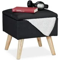 relaxdays Stauraumhocker Hocker mit Stauraum, schwarz