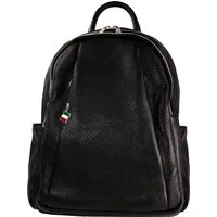 FLORENCE Cityrucksack Florence Rucksack Damen Echtleder, Damen Cityrucksack Leder, schwarz ca. 32cm hoch