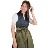 Spieth & Wensky Dirndl Midi Dirndl 2tlg. - BENEDIKTA - dunkelblau/oliv