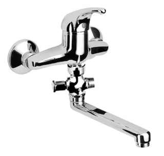 Herzbach Largo Wannenarmatur Aufputz m. Umsteller, schwenkbarer Auslauf 300mm chrom, 52.142000.1.01 52.142000.1.01
