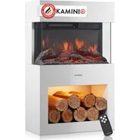KAMINIO Elektrokamin HENRI, Elektrischer Kamin mit 3D-Flammeneffekt, Heizung 1800W