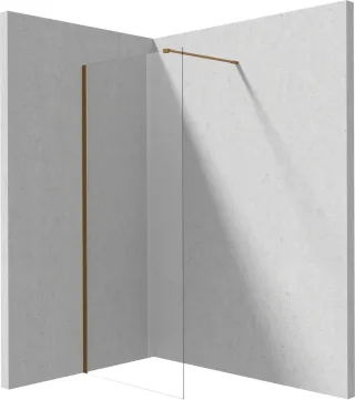 Neuesbad WALK-IN Dusche Wand, BRONZE Gebürstet 80 CM NB1DEKTJC38P1