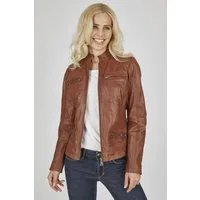 7eleven Lederjacke SETRINA (1-St) mit Ziernähten