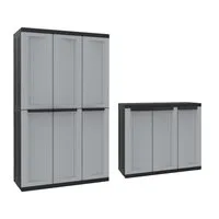 Kreher Mehrzweckschrank Dreitüriger Kunststoffschrank 'C-Twist' (Modell wählbar)