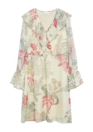 comma - Kleid beige/mehrfarbig - Gr. - 44