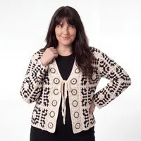 OriginalYou Strickjacke Cardigan Damen Sommerjacke leichter Häkel Strick Bolero One Size 38-42 (38/40 relaxed, 40/42 regular), Vintage Sommerlook