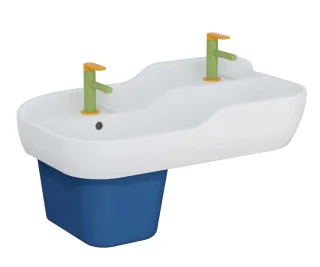 VitrA Sento Kids Reihenwaschtisch 85 cm mit Überlaufloch Weiß Hochglanz,7351B003-1740 7351B003-1740