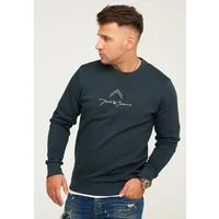 Jack & Jones Sweatshirt LABO SWEAT CREW NECK Rundhals Pullover mit Print Baumwollmischung Langarm Sweater