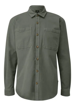 Q/S designed by - Overshirt aus Cord mit aufgestetzten Taschen grün - Gr. - XXL