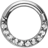 PIERCINGLINE Nasenpiercing Chirurgenstahl Segmentring Clicker EINGEFASSTE KRISTALLE Ohrpiercing (Clicker, 1-tlg), Ohrpiercing für Conch, Helix, Tragus, Daith, Lobe
