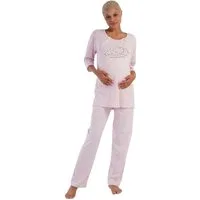 Vienetta Schlafanzug Joyful Journey (Set, 2 tlg., 2-teilig) Damen Pyjama 2-teilig 3/4 Arm Stillfunktion Knöpfe Baumwolle