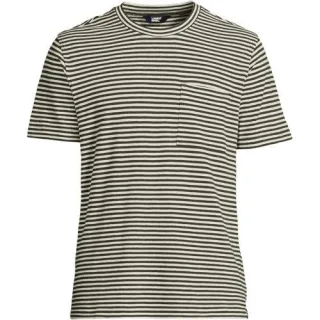 Kurzarm-Shirt aus Baumwoll-/Leinenmix für Herren, Herren, size: regular, Grün, Baumwolle/Leinen, by Lands' End
