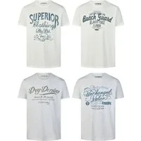 riverso T-Shirt Herren Printshirt RIVLeon Regular Fit (4-tlg) Kurzarm Tee Shirt mit Rundhalsausschnitt aus 100% Baumwolle