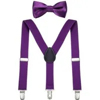 DonDon Hosenträger DonDon Jungen Hosenträger Fliegen Set für Kinder (2er Set, 2-St) 2er Set, schmaler Hosenträger Y-Form, farblich passende Fliege