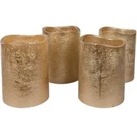 Wohnando LED-Kerze 4er-Set LED Kerzen Gold mit Timer: Elegante Beleuchtung in Gold