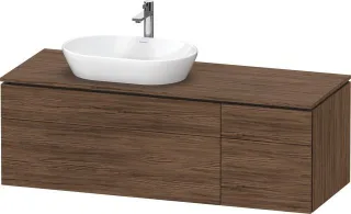 Duravit L-Cube Konsolenwaschtischunterbau wandhängend Nussbaum dunkel Matt 1420x550x482 mm - LC48770 LC4877021210000