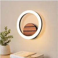 Nettlife LED Wandleuchte 17/20cm Holzoptik 6/7W 3000K Warmweiß Indirekte Wandlampe, LED fest integriert, Warmweiß, für Schlafzimmer Wohnzimmer Moderne Flurbeleuchtung Kleine Küchenlampe