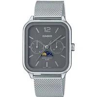 CASIO TIMELESS COLLECTION Quarzuhr MTP-M305M-8AVER, Armbanduhr, Herrenuhr, Damenuhr, Datum, Mondphase, Edelstahlarmband
