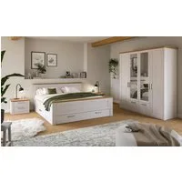 Home affaire Schlafzimmer-Set COSENZA, 4-teilig, Kleiderschrank, Bett & 2x Nachttische, (4-tlg., Matratzengröße 180x200 cm, viel Stauraum, ohne Lattenrost & Matratze), Schlafzimmer, Schlafen, Set, Kombination, Bettanlage