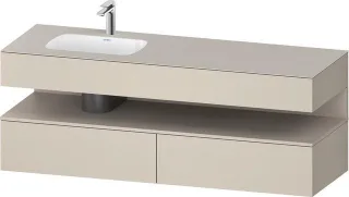 Duravit Qatego Einbauwaschtisch mit Konsolenwaschtischunterbau Taupe Supermatt 1600x500x600 mm - QA4 QA4795091830000