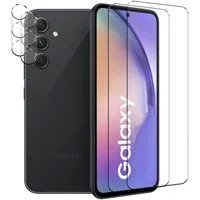 CoolGadget Schutzfolie Panzerfolie für Samsung Galaxy S24, (Spar-Set 4in1, 2x Displayschutz, 2x Kameraschutz), Panzerglas Schutzfolie für Samsung Galaxy S24