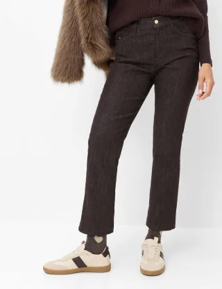 Brax Damen Five-Pocket-Hose Style MAY S DARK EBONY, denim dunkelbraun, Gr. 44L