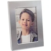 BEAZZ Bilderrahmen Bilderrahmen Fotorahmen, Portrait, Sammelkarten, 9 x 6,5 cm rechteckig, Gebürstetes Aluminium, Echtglasscheibe