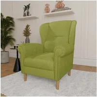 Home affaire Ohrensessel OSTIANO B/T/H: 80/82/98 cm, Sessel, Einzelstück, dicke geschwungene Armlehnen, uni und kariert