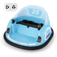 COSTWAY Elektro-Kinderauto, Belastbarkeit 25 kg, 12V Autoscooter, mit 360° Drehnug, Musik & Licht