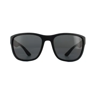 Prada Sport Sonnenbrille PS01US DG05S0 Schwarz Gummi Grau