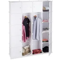 relaxdays Kleiderschrank Stecksystem 14 Fächer (137-St) weiß