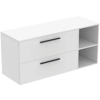 Ideal Standard Möbel-Set 140cm i.life B 2 Auszüge 2 off.Fächer Gr.Schwarz Weiß matt, T5760DU T5760DU