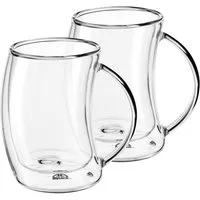 GRÄWE Glas GRÄWE Doppelwandige-Thermogläser, 200ml, 2er Set, gebogen, Glas