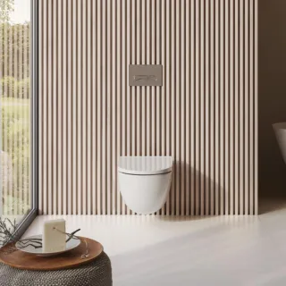 Kludi RESA D Wand-WC-Set 24WCSET43 Rimless, Spiralflush, P-förmiger Abfluss, weiß glänzend
