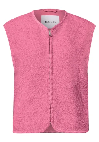 Street One - Teddy-Weste mit Zipper pink - Gr. - 34