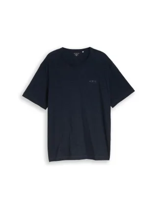 Tom Tailor - Plus Size - T-Shirt in Melange-Optik sky captain blue - Gr. - 4XL