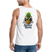 Neverless Tanktop Tanktop Herren mit Grafik-Print - Ananas - Trägershirt Baumwolle mit Print