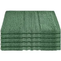 Schiesser Gästehandtücher Milano aus 100% Baumwolle mit eleganter Bordüre in Hoch-Tief-Optik, Frottier (Set, 5-St), Made in Green
