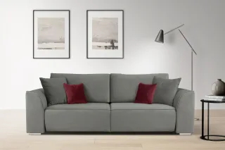 OTTO home 3-Sitzer "BEATRICE, B: 250 cm - wahlweise mit Bettfunktion" u. Bettkasten, incl. 2 Zierkissen