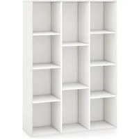 COSTWAY Bücherregal, mit 11 Fächern, bis 140 kg belastbar, 74x24x106cm