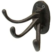 Macosa Home Wandhaken 3er Wand Haken Metall-Garderobenhaken Braun rostig, Wand, Antik Landhausstil Kleiderhaken Handutchhaken Garderobe Flur
