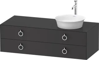 Duravit White Tulip Konsolenwaschtischunterbau wandhängend Graphit Seidenmatt 1300x550x408 mm - WT49 WT4992R5858