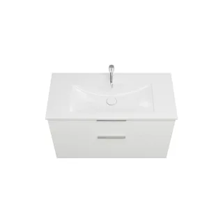 Burgbad Mineralguss Waschtisch-Set Eqio Weiß Hochglanz/Alpinweiss, SEYU102F2009C0001 SEYU102F2009C0001