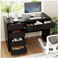 VOWNER Schreibtisch mit 5 Schubladen, modernes einfaches Studier- und PC-Tisch (1-St), Für kleines Raum & Heimbüro – Abmessungen: 110x50x75 cm